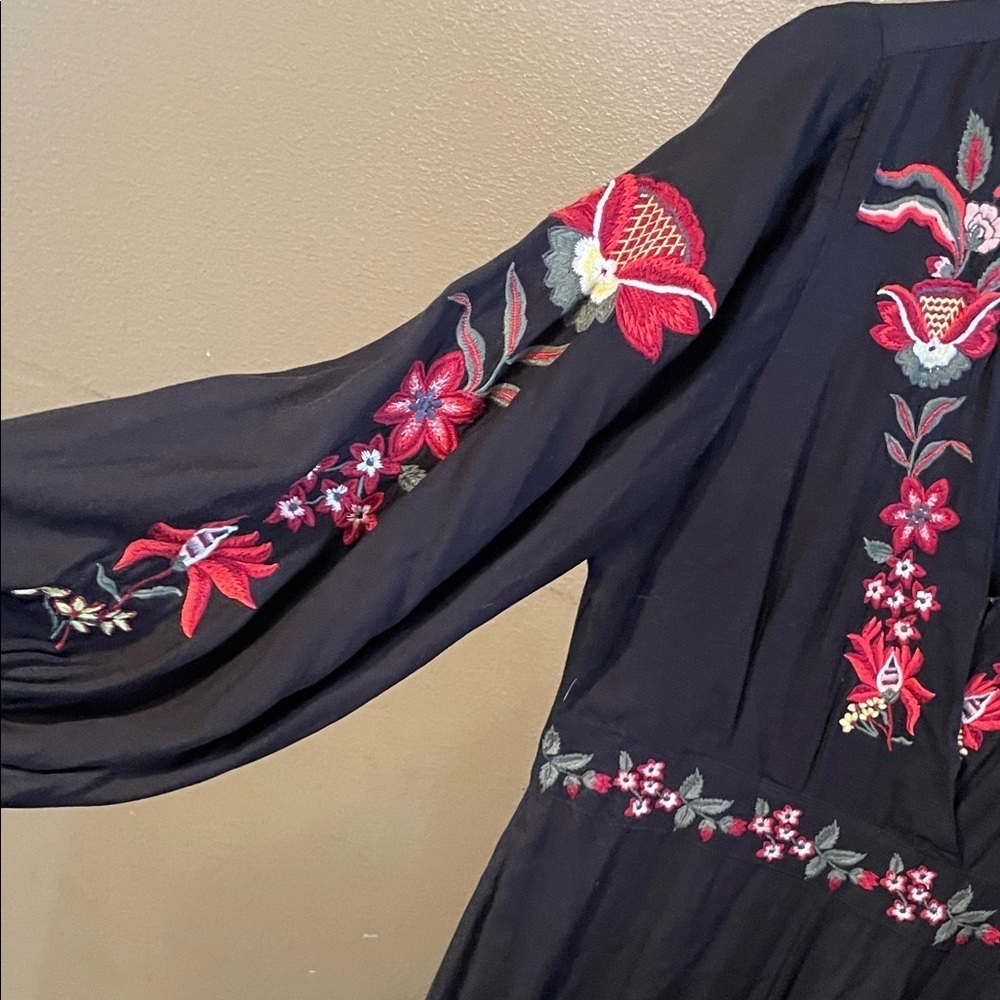 FARM Rio Black Jumpsuit with Red Floral Embroidery - Picture 9 of 9